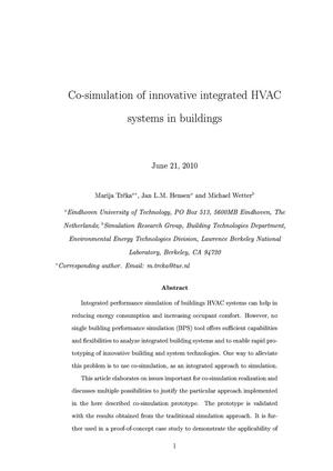 Co-simulation of innovative integrated HVAC systems in buildings