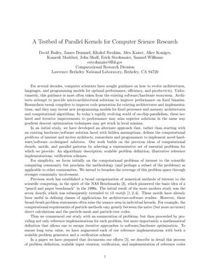 A Testbed of Parallel Kernels for Computer Science Research