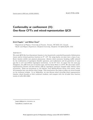 Conformality or Confinement (II): One-flavor CFTs and Mixed-Representation QCD