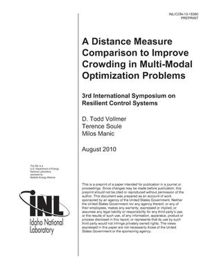 A Distance Measure Comparison to Improve Crowding in Multi-Modal Problems.