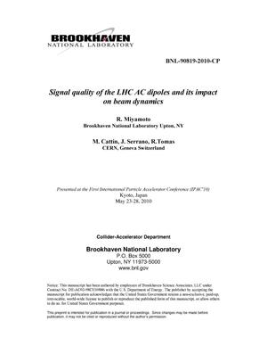 Signal quality of the LHC AC dipoles and its impact on beam dynamics