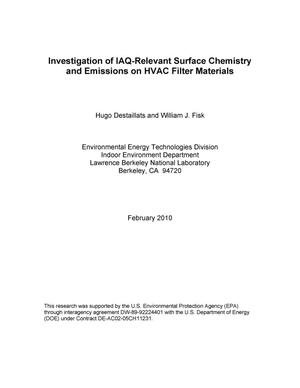 Investigation of IAQ-Relevant Surface Chemistry and Emissions on HVAC Filter Materials