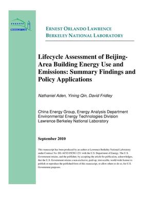 Lifecycle Assessment of Beijing-Area Building Energy Use and Emissions: Summary Findings and Policy Applications