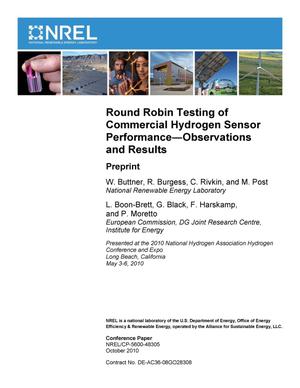 Round Robin Testing of Commercial Hydrogen Sensor Performance--Observations and Results: Preprint