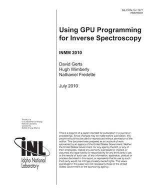 Using GPU Programming for Inverse Spectroscopy