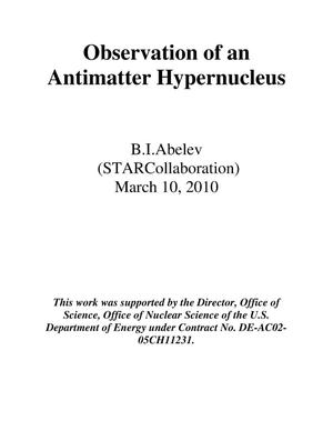 Observation of an Antimatter Hypernucleus