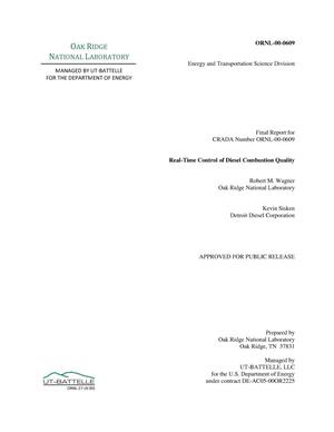 Final CRADA Report ORNL-00-0609, Real-Time Control of Diesel Combustion Quality