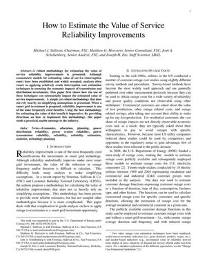 How to Estimate the Value of Service Reliability Improvements