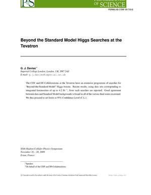 Beyond the standard model higgs searches at the Tevatron