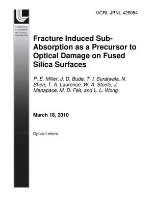 Fracture Induced Sub-Band Absorption as a Precursor to Optical Damage on Fused Silica Surfaces