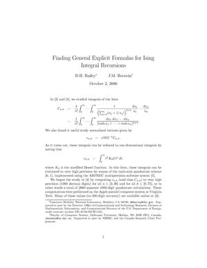 Finding General Explicit Formulas for Ising Integral Recursions