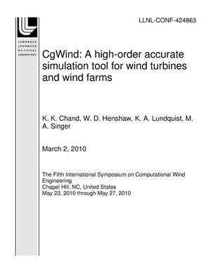 CgWind: A high-order accurate simulation tool for wind turbines and wind farms