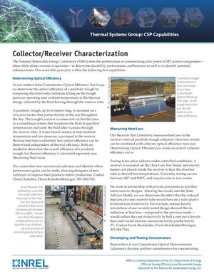 Collector/Receiver Characterization (Fact Sheet)
