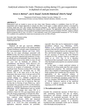 Analytical solution for Joule-Thomson cooling during CO2 geo-sequestration in depleted oil and gas reservoirs
