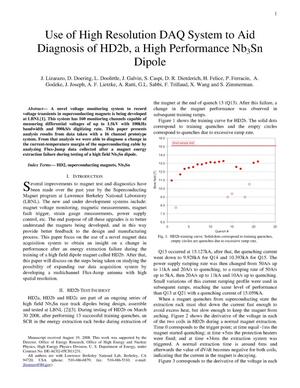 Use of High Resolution DAQ System to Aid Diagnosis of HD2b, a High Performance Nb3Sn Dipole