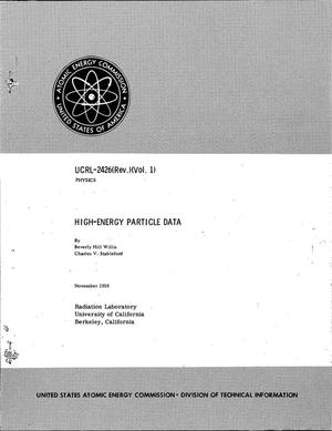 HIGH-ENERGY PARTICLE DATA. VOLUME I