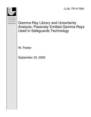 Gamma-Ray Library and Uncertainty Analysis: Passively Emitted Gamma Rays Used in Safeguards Technology