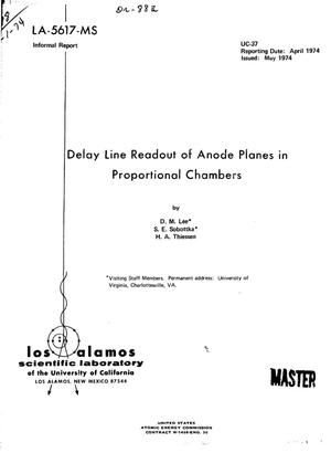Delay line readout of anode planes in proportional chambers
