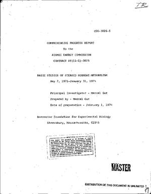 Basic studies of steroid hormone metabolism. Comprehensive progress report, May 2, 1971--January 31, 1974