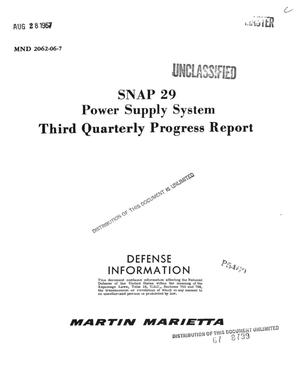 SNAP 29: power supply system. Third quarterly progress report