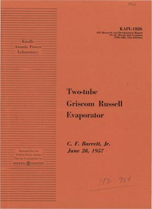 GRISCOM-RUSSELL TWO-TUBE EVAPORATOR