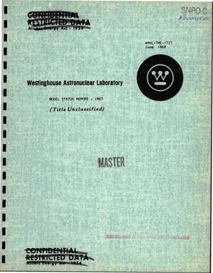Model status report, 1967
