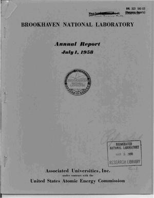 ANNUAL REPORT, JULY 1, 1958