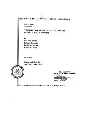 Termination report relating to the Sheer-Korman process