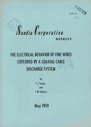 The Electrical Behavior of Fine Wires Exploded by a Coaxial Cable Discharge System