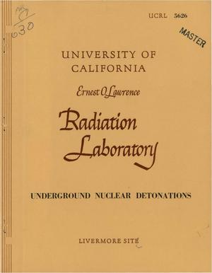 Underground Nuclear Detonations