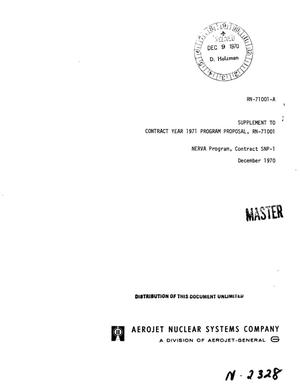 Supplement to contract year 1971 program proposal, RN-71001