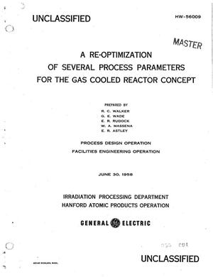 A Re-Optimization of Several Process Parameters for the Gas Cooled Reactor Concept