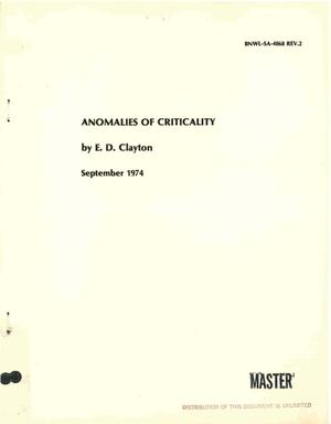 Anomalies of criticality