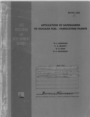 Application of Safeguards to Nuclear Fuel-Fabricating Plants