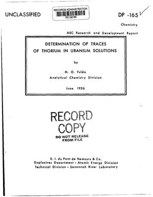 Determination of Traces of Thorium in Uranium Solutions
