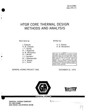 HTGR core thermal design methods and analysis