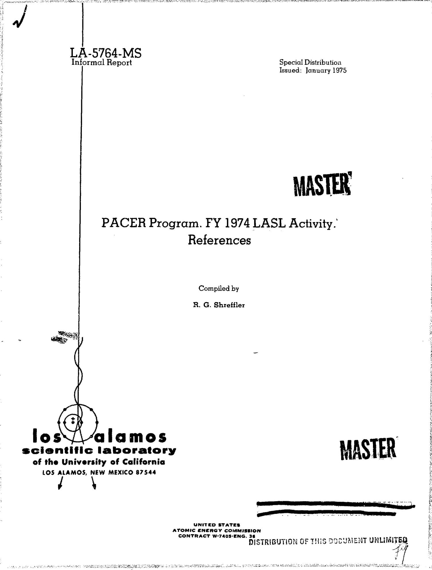 PACER program. FY 1974 LASL activity. References
                                                
                                                    [Sequence #]: 1 of 587
                                                