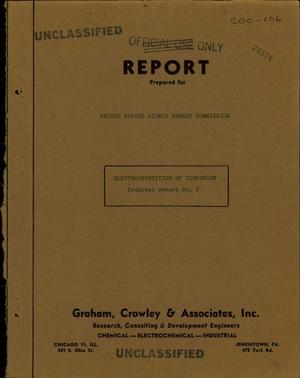 Electrodeposition of Zirconium. Progress Report No. 2 Covering Period February 1, 1952 to April 30, 1952