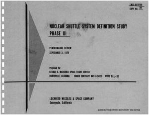 Nuclear shuttle system definition study. Phase III. Performance review