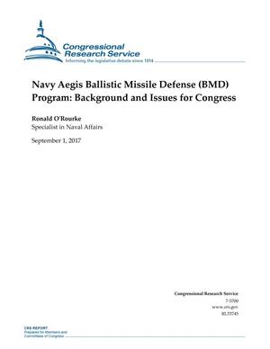 Primary view of object titled 'Navy Aegis Ballistic Missile Defense (BMD) Program: Background and Issues for Congress'.