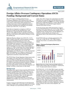 Foreign Affairs Overseas Contingency Operations (OCO) Funding: Background and Current Status