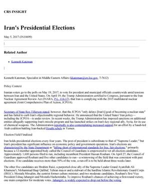 Iran's Presidential Elections