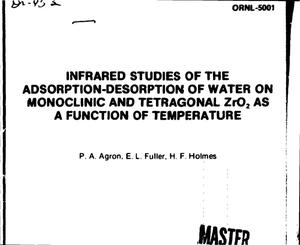 Infrared studies of the adsorption-desorption of water on monoclinic and tetragonal ZrO$sub 2$ as a function of temperature