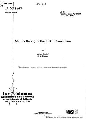 Primary view of object titled 'Slit scattering in the EPICS beam line'.