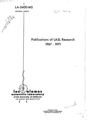 Publications of LASL research, 1967--1971