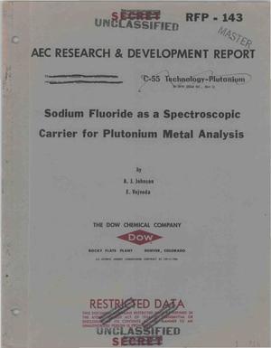 SODIUM FLUORIDE AS A SPECTROSCOPIC CARRIER FOR PLUTONIUM METAL ANALYSIS