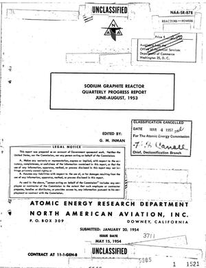 Sodium Graphite Reactor Quarterly Progress Report for June-August 1953