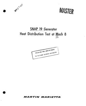 SNAP 19 Generator Heat Distribution Test at Mach 8.