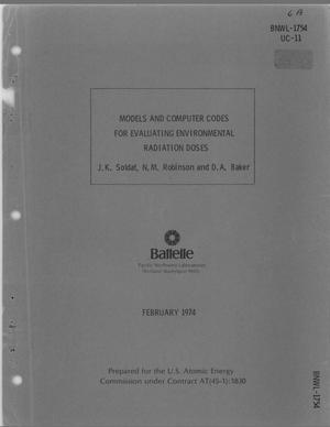 Models and computer codes for evaluating environmental radiation doses