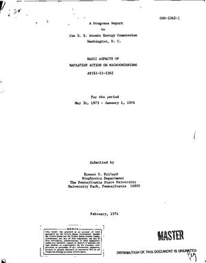 Basic aspects of radiation action on microorganisms. Progress report, May 31, 1973--January 1, 1974